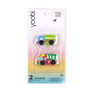 Yoobi 2pk 3D Trucks Eraser - 1 of 2