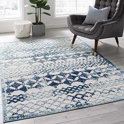 Modway Reflect Giada Abstract Diamond Moroccan Trellis 5x8 Indoor/Outdoor Area Rug