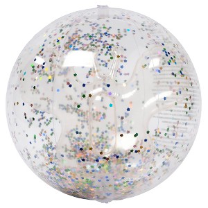 Sunnylife 3D Beach Ball - Cotton Candy Glitter, 13" Butterfly Confetti Filled - 1 of 4