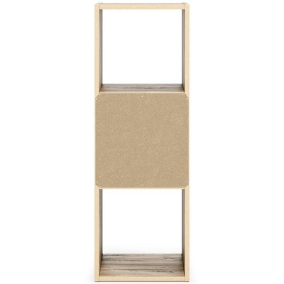 Piperton 35.43" Contemporary Natural Sugarberry 3-Cube Organizer