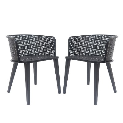 Infurnic Patio Dining Chairs Conversation Chair Set Sleek Design Stylish for Outdoor and Indoor Spaces, Black, 22.25"*21.5"*28.25"