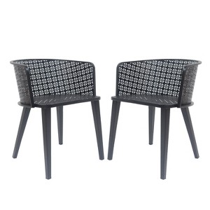 Infurnic Patio Dining Chairs Conversation Chair Set Sleek Design Stylish for Outdoor and Indoor Spaces, Black, 22.25"*21.5"*28.25" - 1 of 4