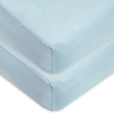 TL Care Printed 100% Cotton Knit Fitted Crib Sheet - Blue - 2pk