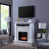 Jerrick Touch Panel Electric Media Fireplace with Faux Stone White - Aiden Lane - image 2 of 4