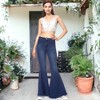Anna-Kaci Classic Retro High Waist Long Denim Frayed Hem Bell Bottom Jeans - 2 of 3