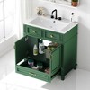 Mshliw 30'' Bathroom Vanity with Resin Sink, Solid Wood Frame Freestanding Storage Cabinet with Soft Closing Doors and Drawer, Retro Style - 2 of 4