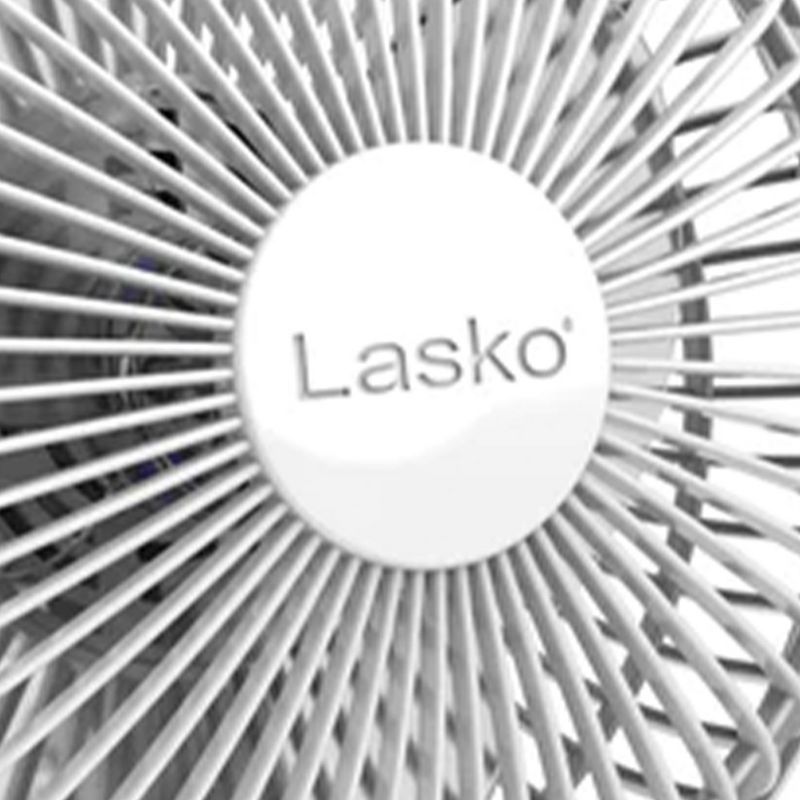 Lasko 6-Inch 2002W 2-Speed Personal Portable Table Fan with Storage Tray, Easy Grip Rotary Control, and Tilt-Back Head for Home and Office, White, 2 of 7