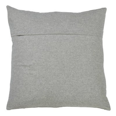 Gray Cotton Pintucked Button Square Throw Pillow 23"