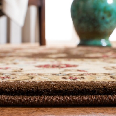 Elegant Ivory and Brown Traditional Runner Rug - 2'3" x 12'