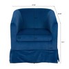 27.36" Modern Swivel Chairs with Elastic Sponge Backrest Seat Cushion Solid Wood Frame Upholstery Sofa Chairs for Bedroom Living Room - 4 of 4