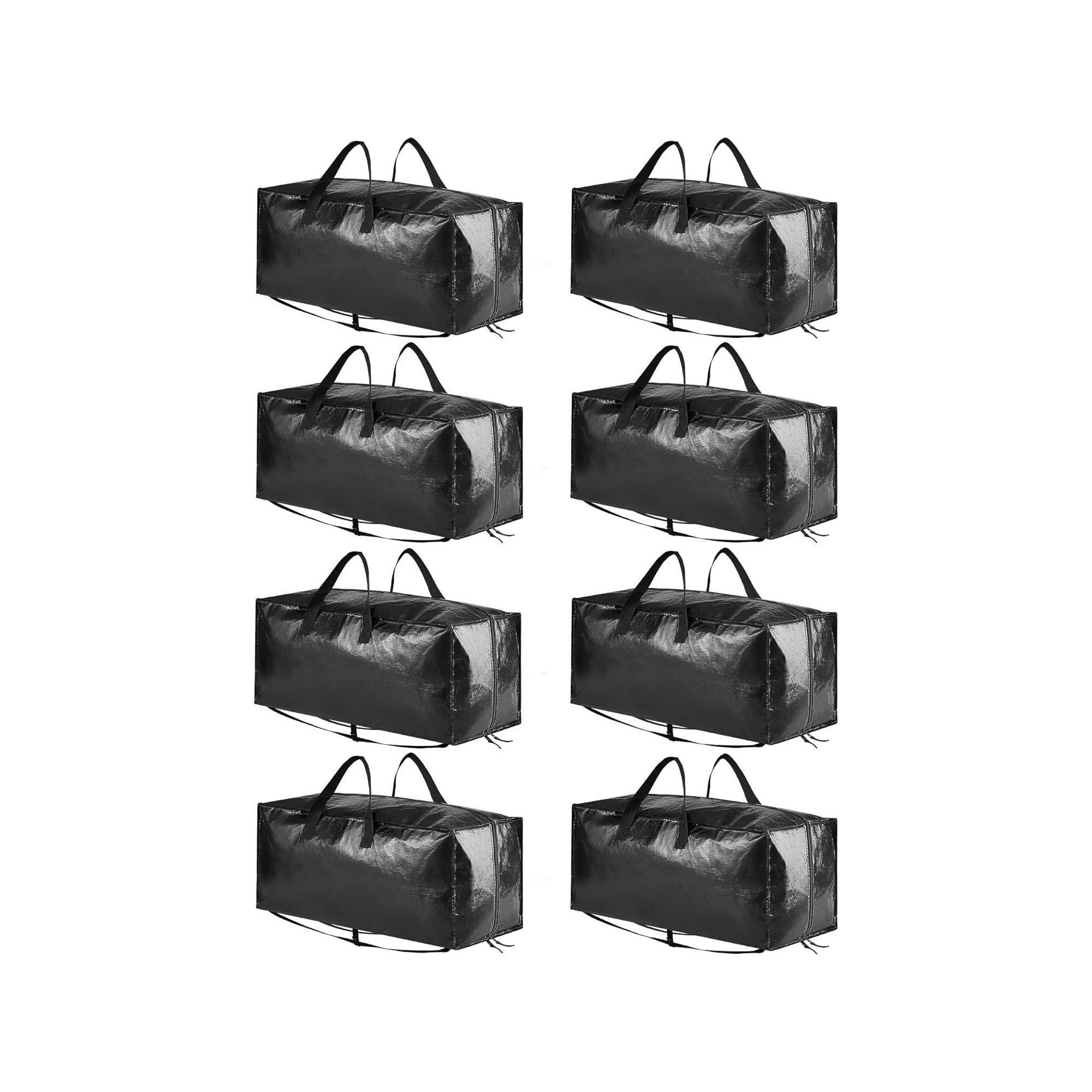 8pc Extra Large Heavy Duty Moving Bags – Durable Storage Totes with Backpack Straps, Strong Handles & Zippers – Ideal for Packing & Moving