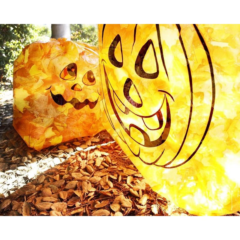 Juvale Pumpkin Halloween Leaf Bag 6 Pack - Small & Medium Sized Pumpkin Trash Bags , Fall Lawn Decoration, 3 of 10