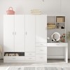 Famapy White Armoire With Vanity Table and Mirror Versatile Wardrobe - 3 of 4