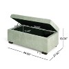 Christopher Knight Home Kalysta Contemporary Rubberwood Upholstered Rectanglar Storage Ottoman - 3 of 4