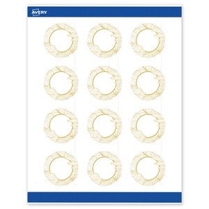 Avery Round Labels, Gold Florals, 2" Diameter, 120 Total - 1 of 4