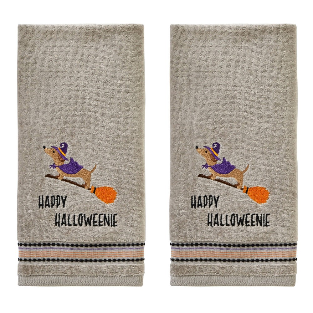 Photos - Towel 2pc Happy Halloweenie Hand  Gray - SKL Home