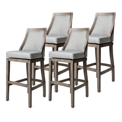 Maven Lane Vienna Rotating High Back Kitchen Stool with Fabric Upholstered Seat, Set of 4