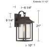 John Timberland Cecile 21" High Modern Box Lantern Outdoor Wall Light Fixture Mount Porch House Weatherproof Brown Bronze Finish Clear Glass Shade - 4 of 4