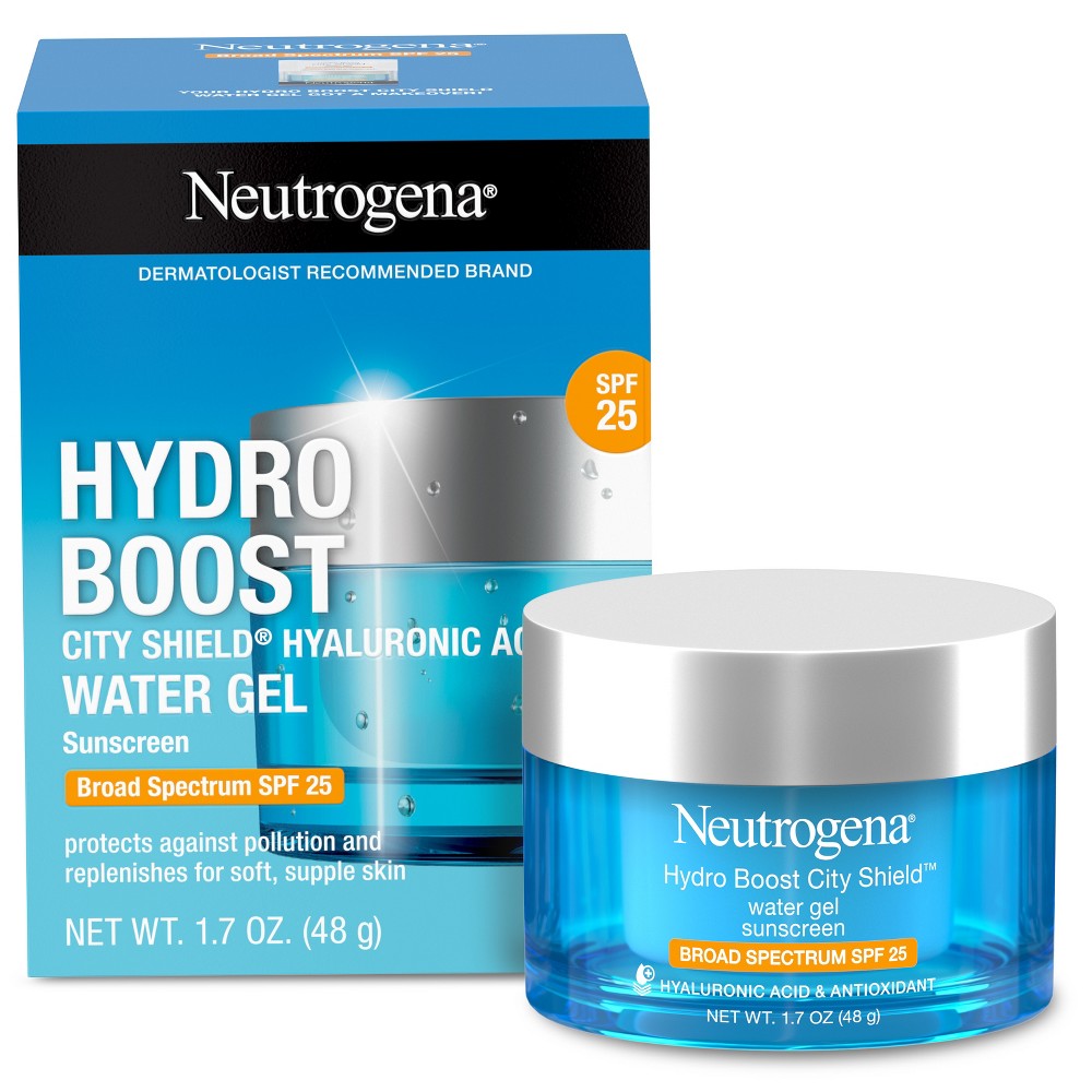 Photos - Cream / Lotion Neutrogena Hydro Boost City Shield Water Face Gel with SPF 25 - 1.7oz 