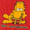 Women's Garfield Happy Face Loose T-Shirt Red - 2 of 4