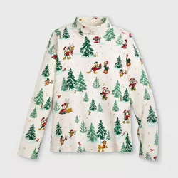 Women's Disney Mickey Mouse Holiday Turtleneck Graphic T-Shirt - Disney Store