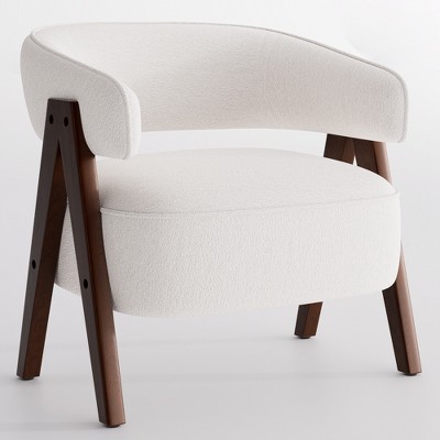YOUNIKE Modern Accent Arm Chair Fabric Living Room Chairs Comfy Lounge Sofa Reading Chair 27.56" W x 23.62" D x 27.95" H with Wood V-Leg