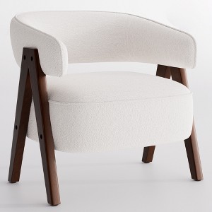 YOUNIKE Modern Accent Arm Chair Fabric Living Room Chairs Comfy Lounge Sofa Reading Chair 27.56" W x 23.62" D x 27.95" H with Wood V-Leg - 1 of 4