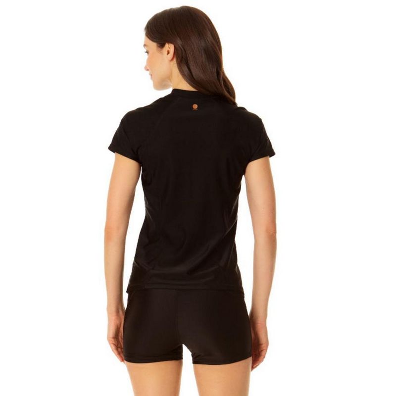 Coppersuit - Women's Short Sleeve Zip Front Rashguard Swimsuit Top, 2 of 7