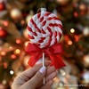 Red Swirl Candycane Lollipop Glass Christmas Ornament| OrnamentallyYou - 2 of 4