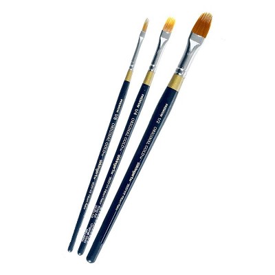  Kingart 3ct Original Filbert Rake Brush Set - Gold 