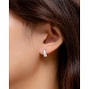 Molenia 18K White Gold Plated Huggie Hoop Earrings 925 Sterling Silver with Sparkling 6A Cubic Zirconia Lightweight Hypoallergenic Hoops for Women - 4 of 4