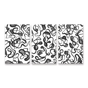 Trademark Fine Art Treechild Abstract Thin Lines Pattern 3 Piece Panel Set Art - 1 of 3