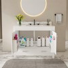 GDFStudio Maia 43" Modern Sintered Stone Carrara Bathroom Vanity with Ceramic Sink, 2 Doors and 1 Drawer, White - 2 of 4