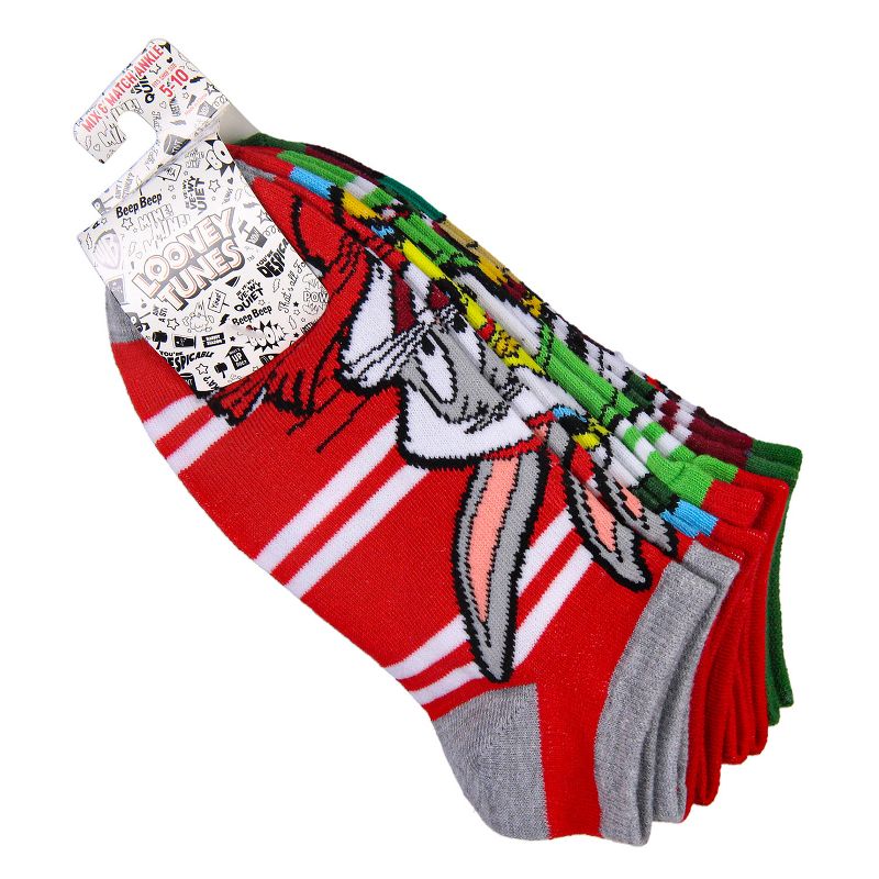 Looney Tunes Characters Striped Mix And Match Adult 5 Pack Ankle Socks Multicoloured, 3 of 8