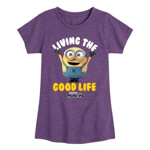 Girls' - Despicable Me Minions - Living The Good Life Fitted Short Sleeve Graphic T-Shirt - 1 of 4