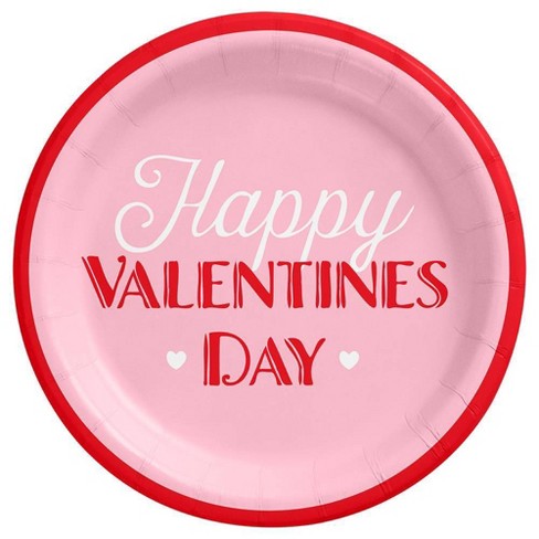 'Happy Valentine's Day' Red/Pink Disposable Dinner Plates 8.5"-20ct - Spritz™ - image 1 of 2