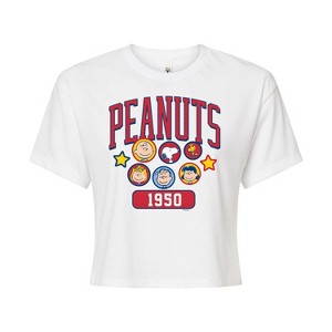 Women's - Peanuts - Peanuts Crew Athletic Cropped Graphic T-Shirt - 1 of 4