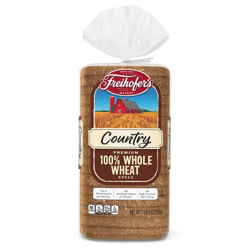Freihofer&#39;s 100% Whole Wheat Country Bread - 24oz, 1 of 11