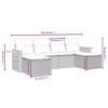 vidaXL 6 Piece Patio Sofa Set with Cushions Gray Poly Rattan - Gray without storage - 4 of 4
