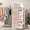 LED Lockable Jewelry Cabinet, Jewelry Organizer on Wheels, Standing Jewelry Armoire - 3 of 4