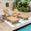 WestinTrends Ashore 2pcs Modern Poly Reclining Chaise Lounge With Wheels plus 1pc side table - 2 of 4