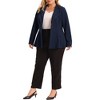 Agnes Orinda Women's Plus Size Office Work Double Lapel Button Peplum Blazers - 2 of 4