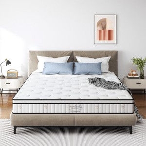 Chic Crate 10"-12" Hybrid Mattress in a Box – Gel Memory Foam & Pocket Coil, Cooling, Medium Firm, Motion Isolation - 1 of 4
