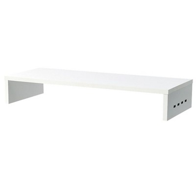 The Lakeside Collection Monitor Stand Wooden Riser 4 USB 2.0 Charging Ports Black Or White