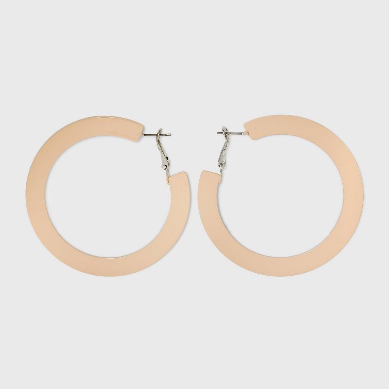 Flat Sprayed Metal Hoop Earrings - Universal Thread&#8482; Cream, 1 of 8
