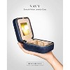 Plush Velvet Travel Jewelry Case with Mirror, Navy Blue - 2 of 4