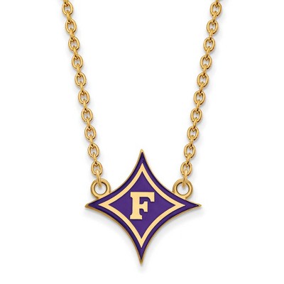 Black Bow Jewelry 14k Yellow Gold Plated Sterling Silver Furman Paladins NCAA Necklace 18 Inch