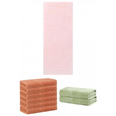 REGALWOVEN Striped Soft Absorbent Bathroom Cotton Towel Set 3 Pcs