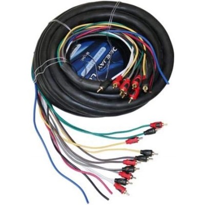 DEEJAYLED 36-Foot Multi-Amp Accessory Cable 10 RCA Shielded Cables Plus Three Power Wires in one cable TBHMED36COPPER