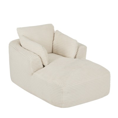 Single Full-compressed Sofa, Ultra Soft Coarse Grain Corduroy Recliner, Sleeper Couch with Seat Cushion with Spring Wrap, No Assembly